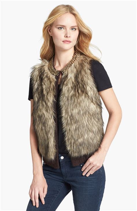 michael kors faux fur trim vest|michael kors fur lined hoodie.